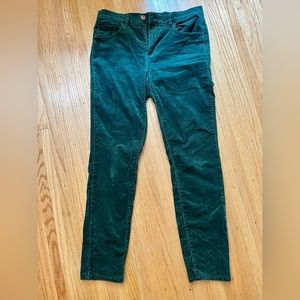 Loft Emerald Green Velour Pants Sz 6/8 Petite